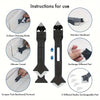 Instructions for use of a scraper push backward/forward tool with a stainless steel head and silicone trowel.