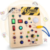 Montessori Wooden Busy Board with LED Switch Controls