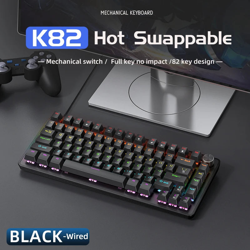 75% Wired Mechanical Keyboard with Media Knob