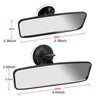 A rectangular car rear view mirror with a silver reflective surface and a black frame.