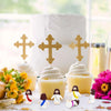 A collection of mini Jesus figurines in various colors and poses displayed on a white surface for Easter decor.