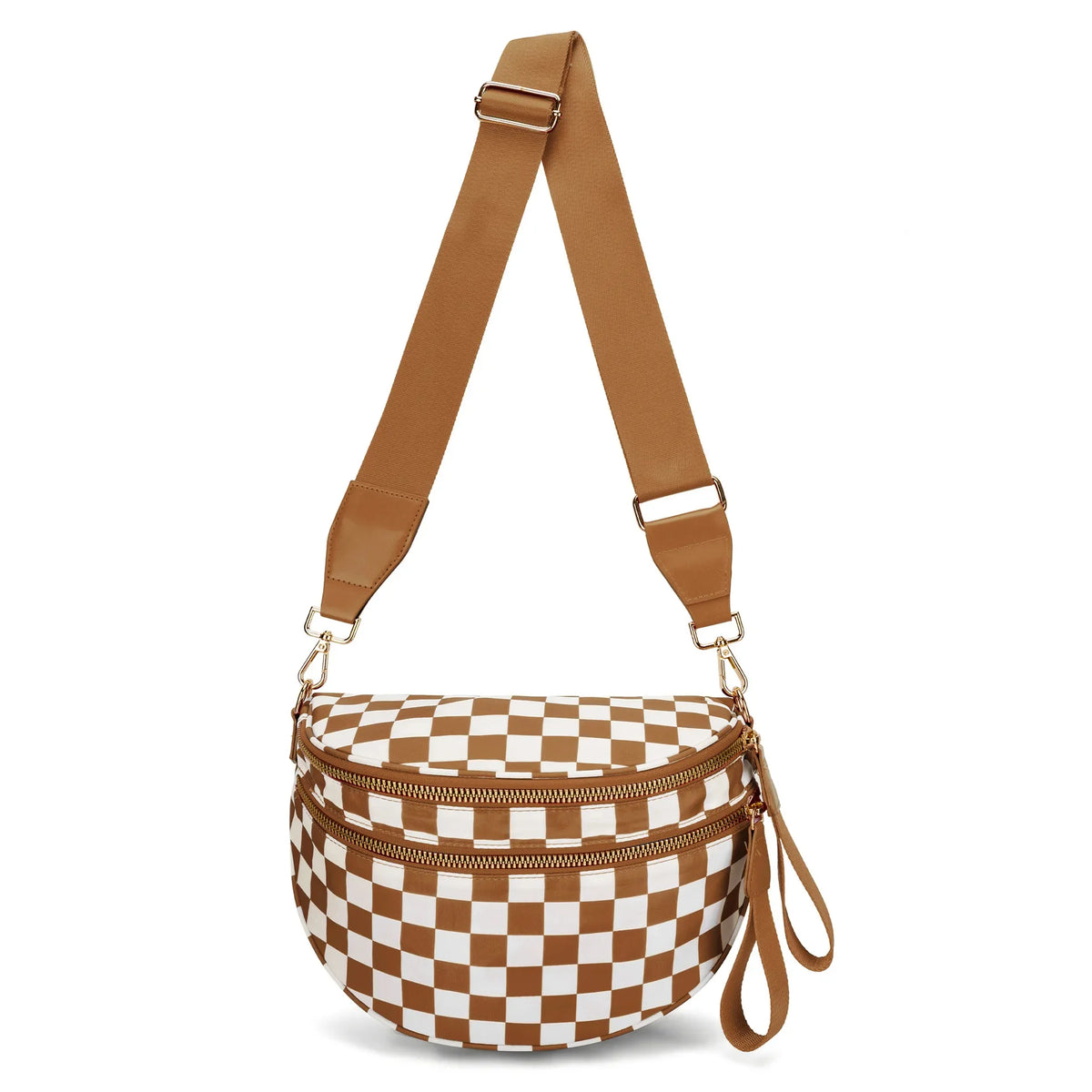 Women's Checkered Fanny Pack with Adjustable Crossbody Strap