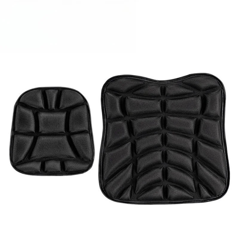 Black ergonomic 3D motorcycle seat cushion made of breathable EVA foam for comfort