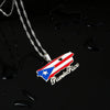 Stainless Steel Puerto Rico Map Pendant Necklace