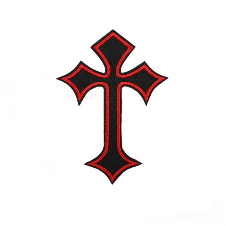 Embroidered Cross Patches with Iron-On Backing (Set of 10)