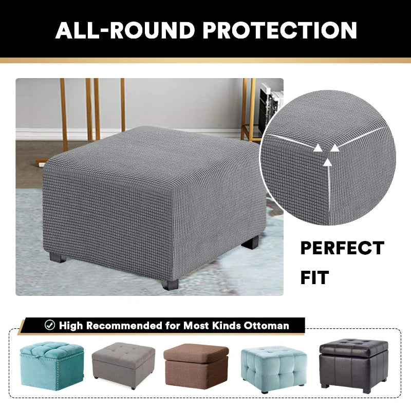 Stretchable Jacquard Footrest Ottoman Cover