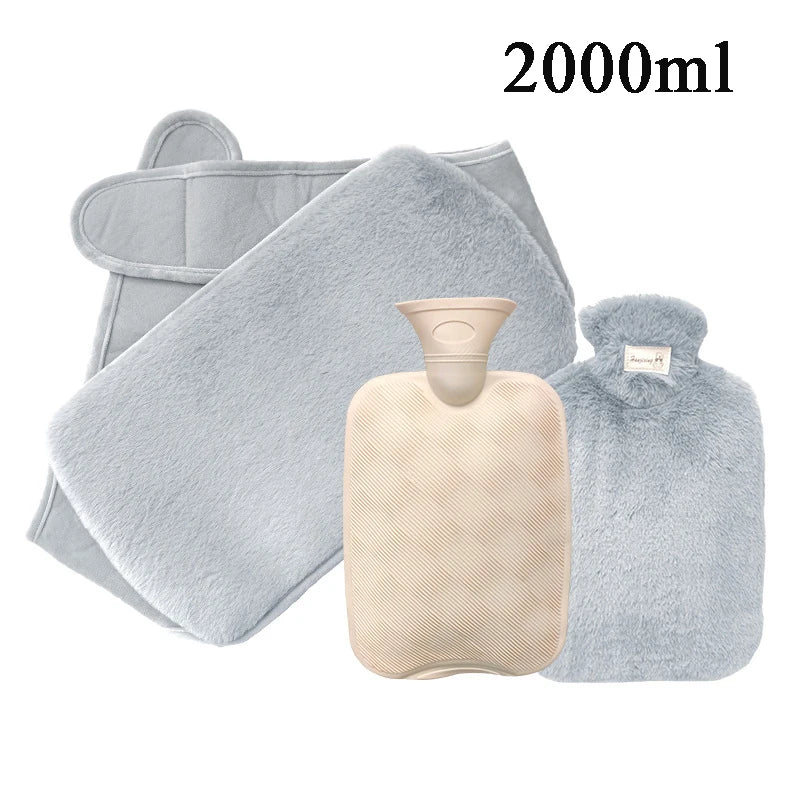 Cozy Plush Hot Water Bottle with Soft Cover – Reusable Hand Warmer & Pain Relief