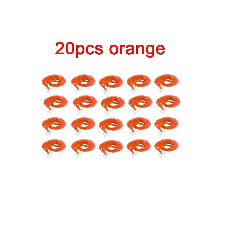 20 pieces of orange fuzzy wiggly worm magic trick with an invisible string