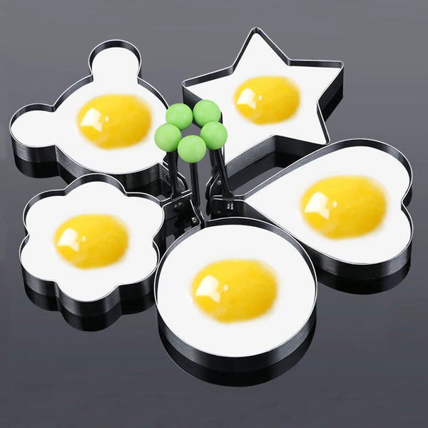 5-Piece Stainless Steel Egg & Pancake Mold Set