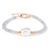 Natural Stone Bead Bracelet with Adjustable Lace-Up Closure