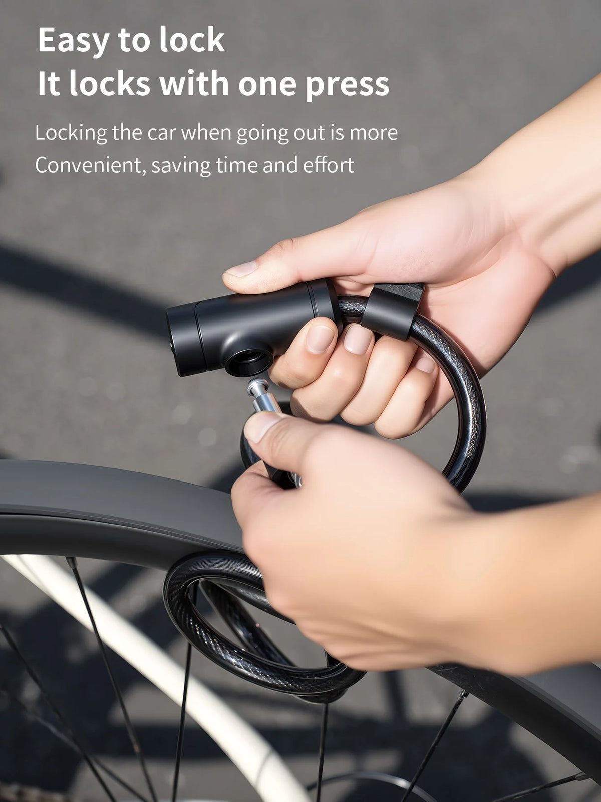 Heavy-Duty Cable Bike Lock with Mounting Bracket and 2 Keys