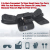 Black PU leather storage bag designed to keep small items like wallets, phones, sunglasses, earphones, and gloves safe on a m