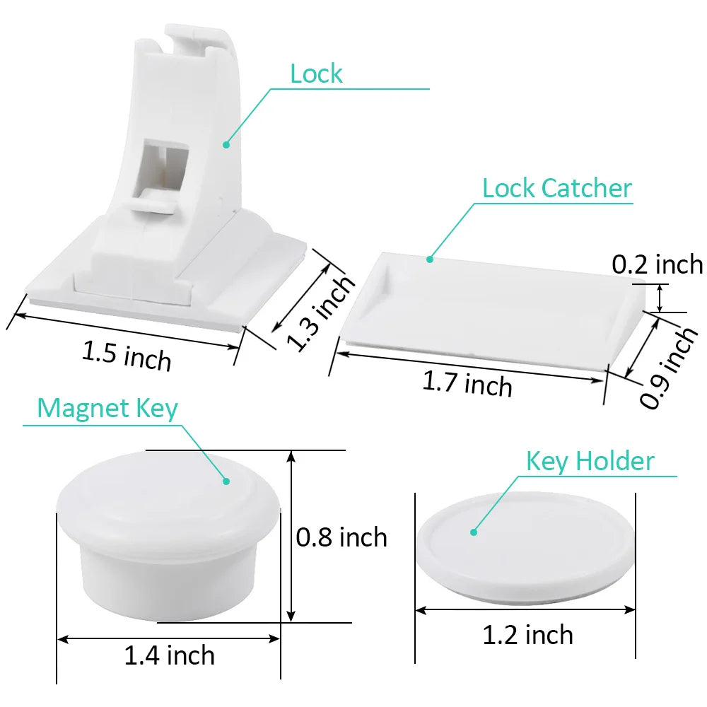Magnetic Child Safety Cabinet Lock with Key