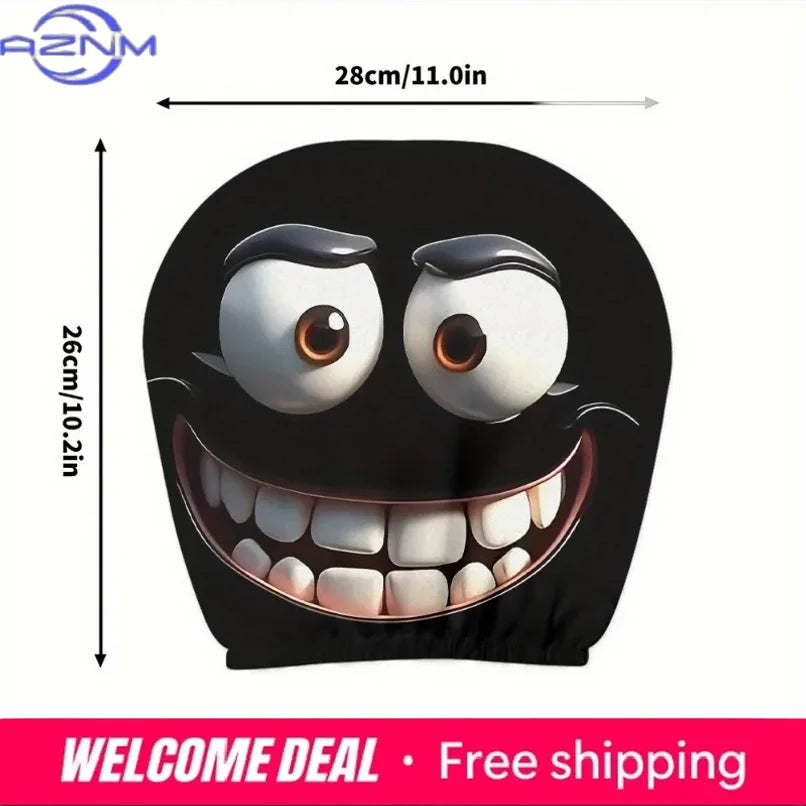 Cartoon Big-Eyed Car Headrest Cover Set (2 Pack)