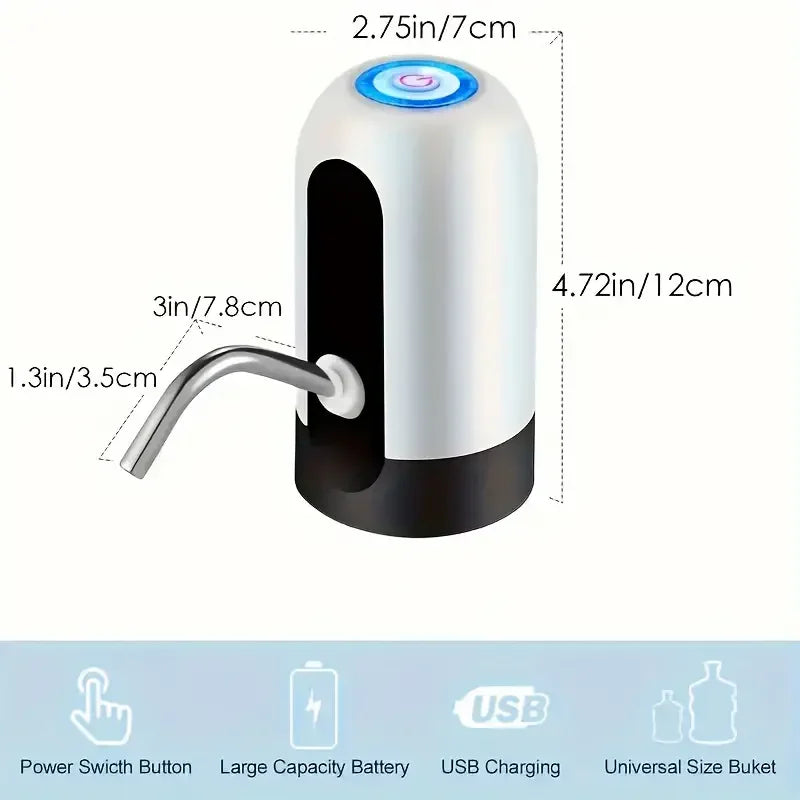 Pompe à eau électrique rechargeable par USB pour bouteilles de 20 litres