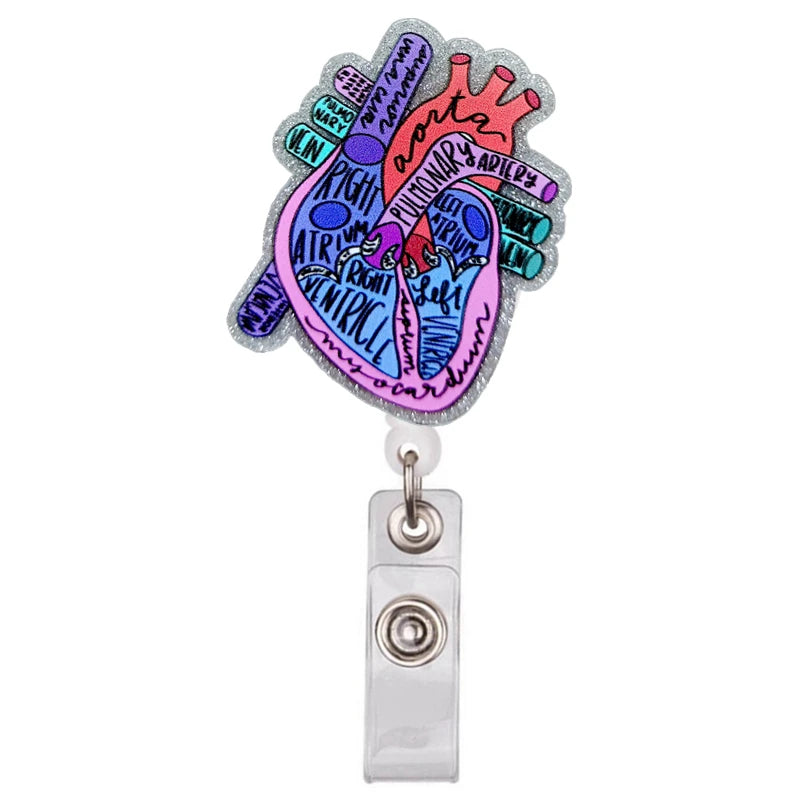 Glitter Acrylic Retractable ID Badge Reel