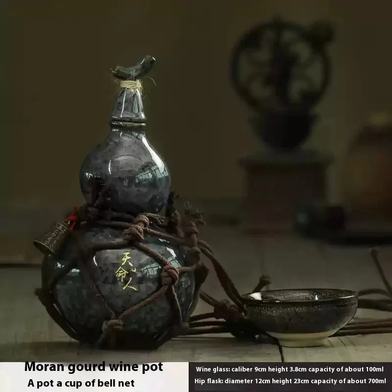 Moran gourd wine pot a pot a cup of bell net and hip flask