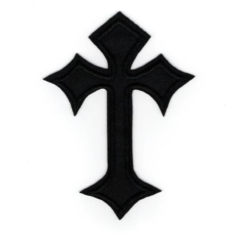 Embroidered Cross Patches with Iron-On Backing (Set of 10)