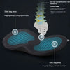 A memory foam car seat cushion showing its concave design and side bag areas for support.