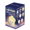 A dark purple box for the MONBOO Emotional Weather Station collectible blind box featuring various character figures.