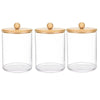 Clear acrylic apothecary jar with a wooden lid