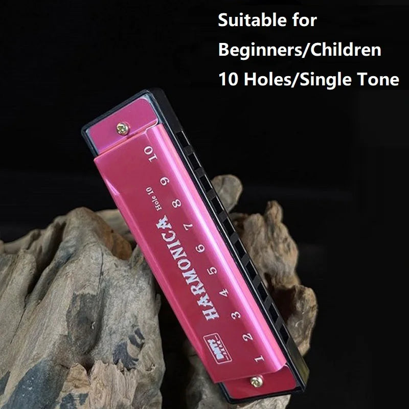 10-Hole Chromatic Harmonica in C - Beginner-Friendly with Carry Case
