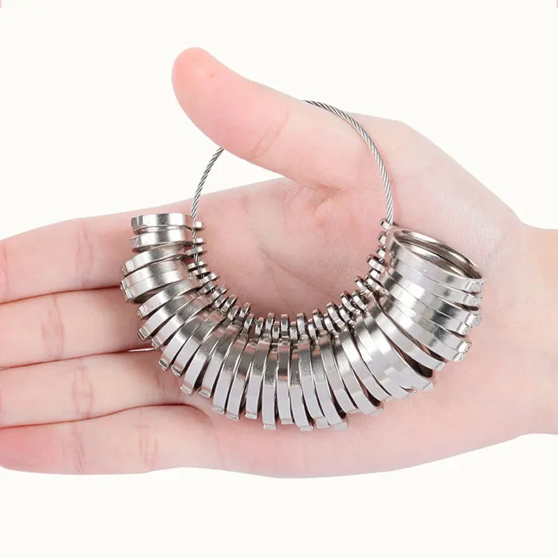Stainless Steel Ring Sizer Gauge for Accurate Finger Measurement