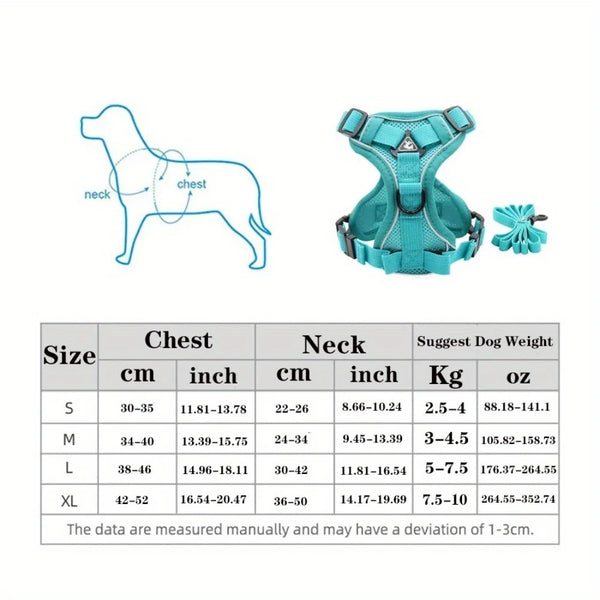 Adjustable Reflective Dog Harness & Leash Set
