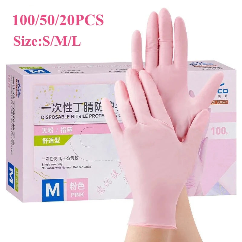 Pink Nitrile Disposable Gloves, Powder-Free