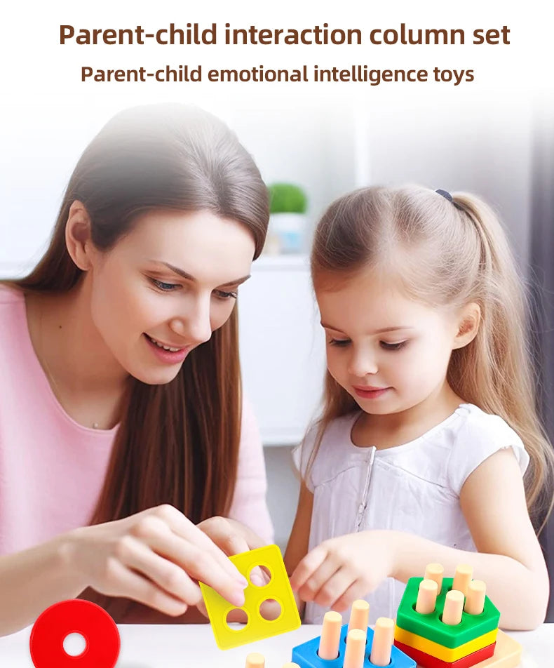 Montessori Shape Sorting Stacking Toy for Toddlers