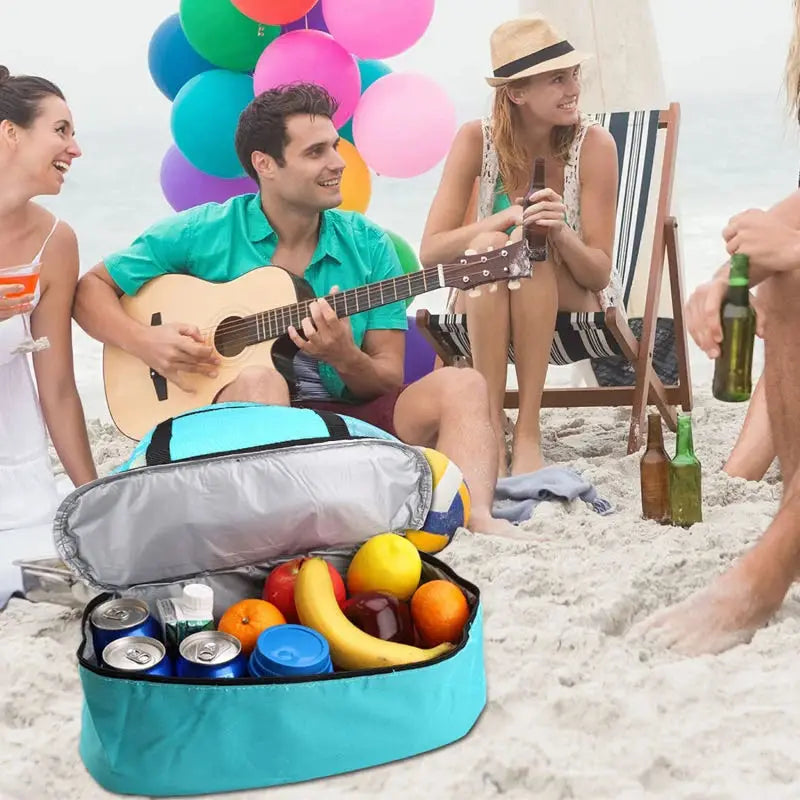 Insulated Mesh Beach Tote with Cooler Compartment