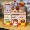 A set of cute micro building blocks dessert figurines featuring various food items like burgers, ice cream, and fruit in colo