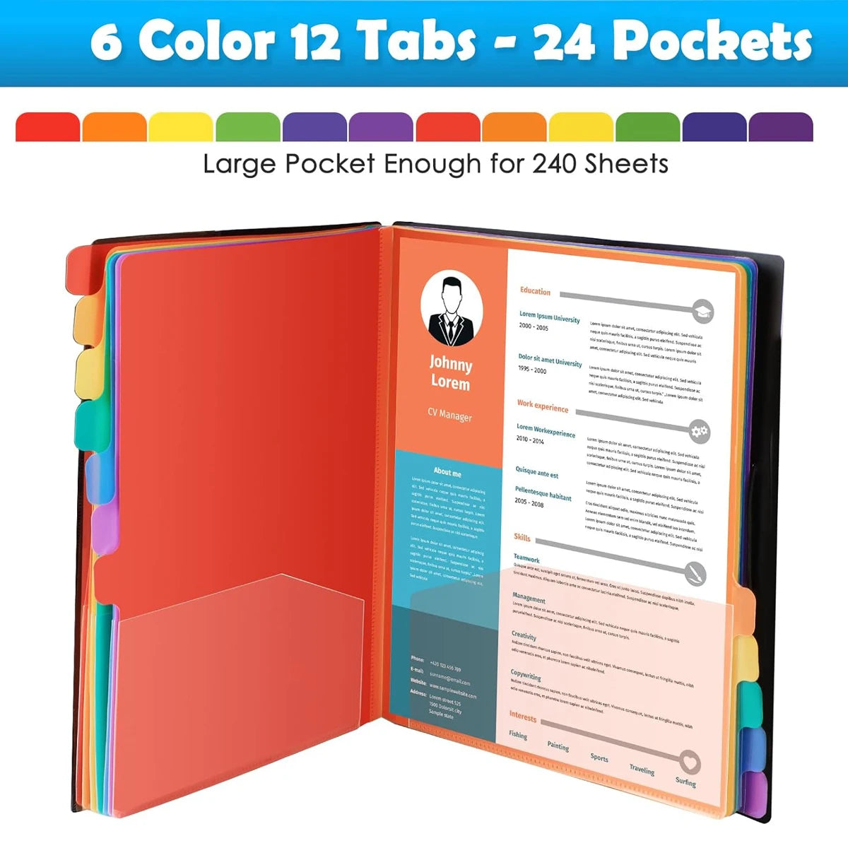 A4 File Organizer with Monthly Dividers and Color-Coded Tabs