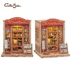 Book Nook DIY Wooden Miniature Kit with LED Lighting