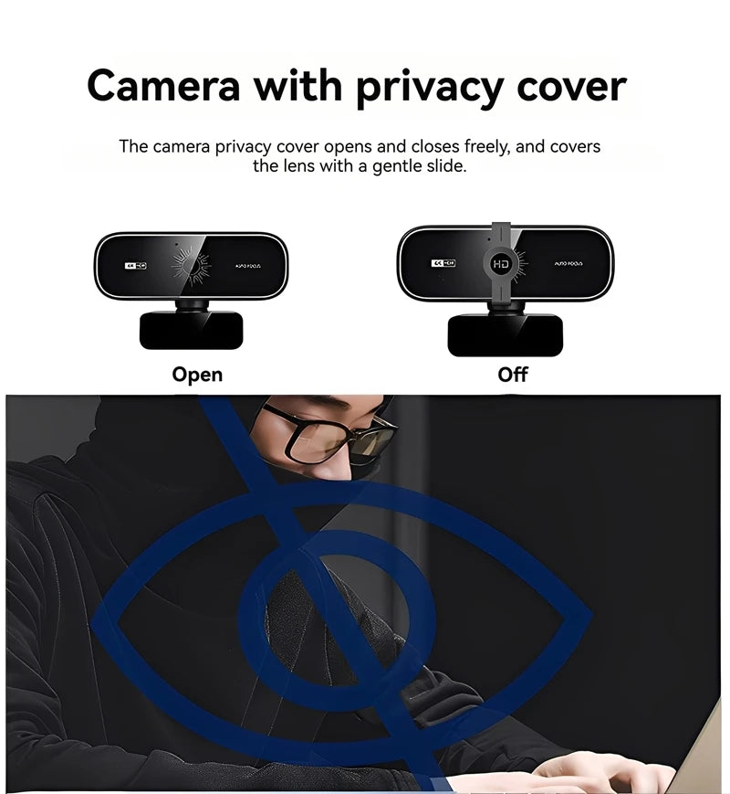 4K Webcam with Autofocus, Remote Control & Privacy Cover