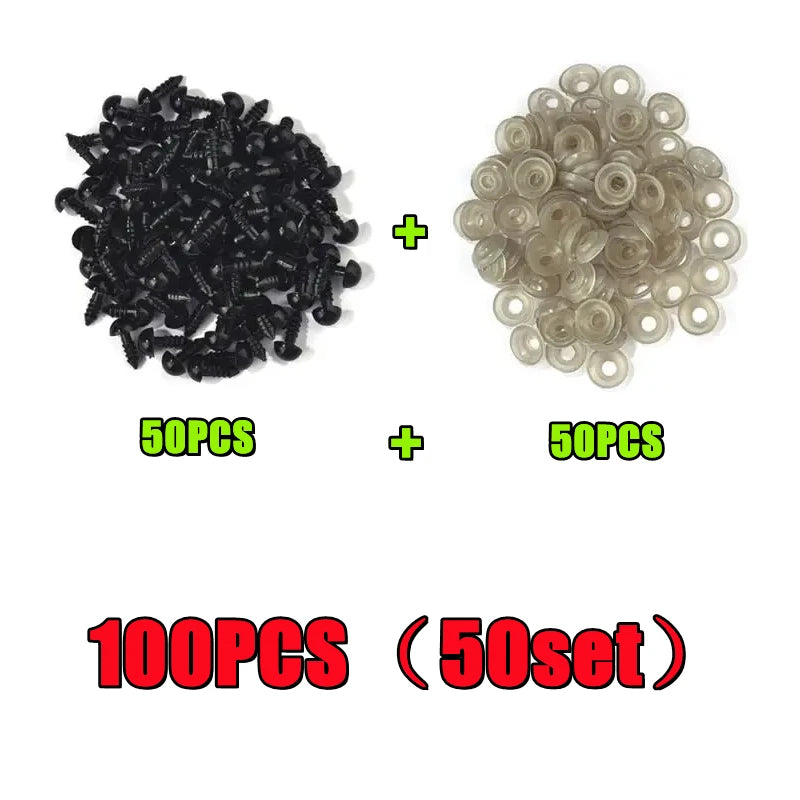 Plastic Safety Eyes for Amigurumi, Dolls & Plush Toys (Multiple Sizes)