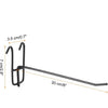 Black heavy duty grid hooks with a 20 cm long bar and 3.5 cm hooks for display and organization