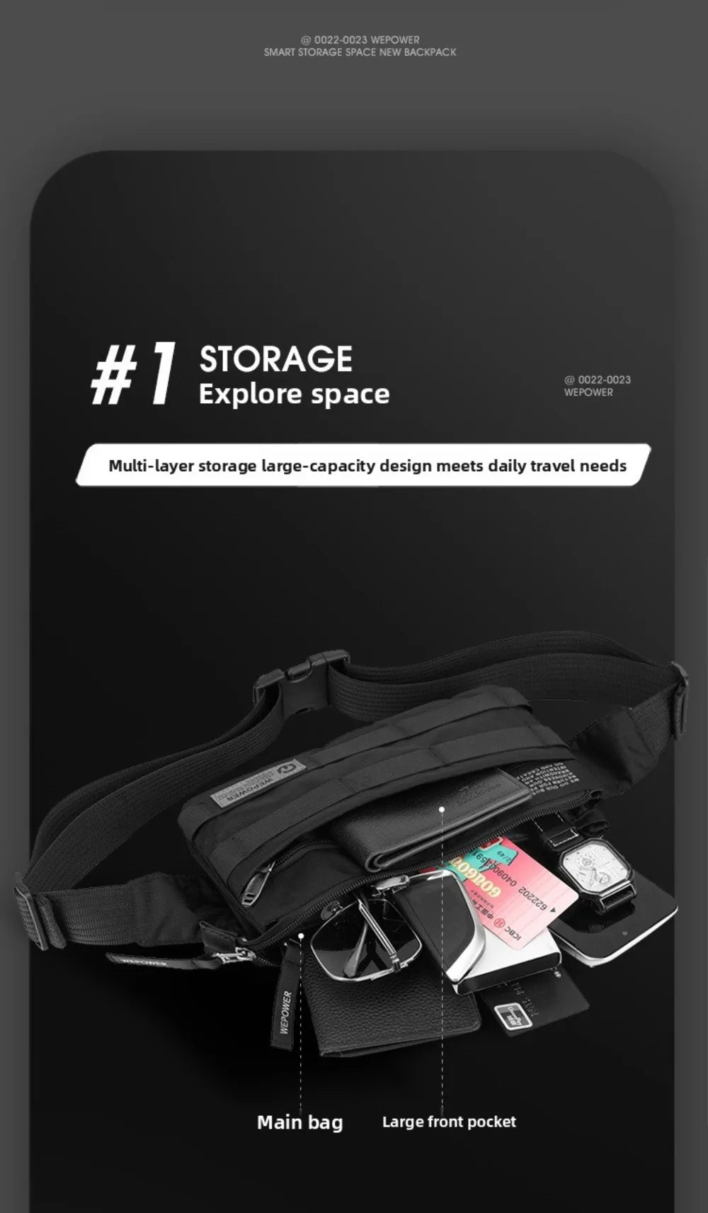 Vintage Style Crossbody Chest Bag for Men – Compact Nylon Shoulder Pack