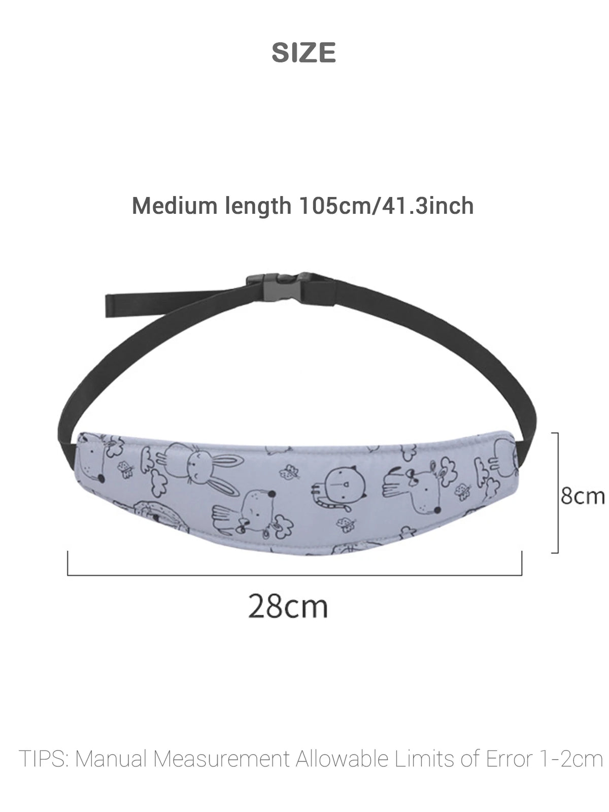Baby Car Seat Head Support Pillow with Adjustable Strap