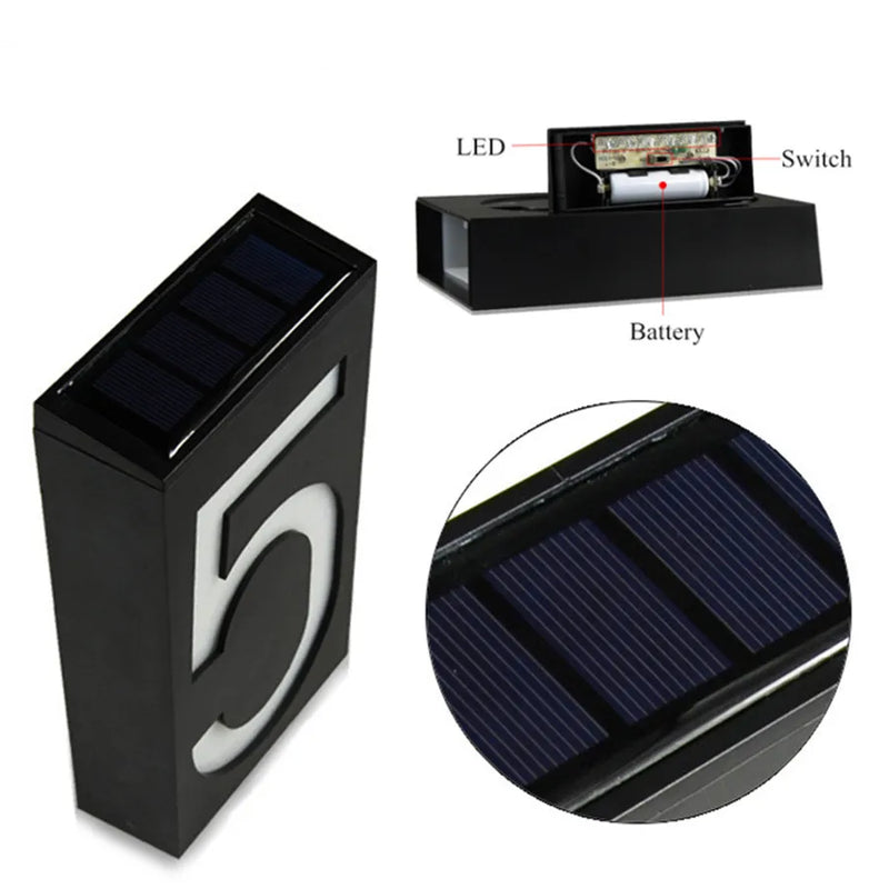 Luz LED para Números de Casa con Energía Solar