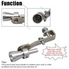 A metal turbo sound whistle designed to be attached to a vehicle's exhaust pipe.
