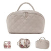 Wide-Open Lay-Flat Makeup Bag with Water-Resistant Lining