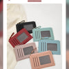 Slim Leather Card Holder Wallet with Secure Zipper