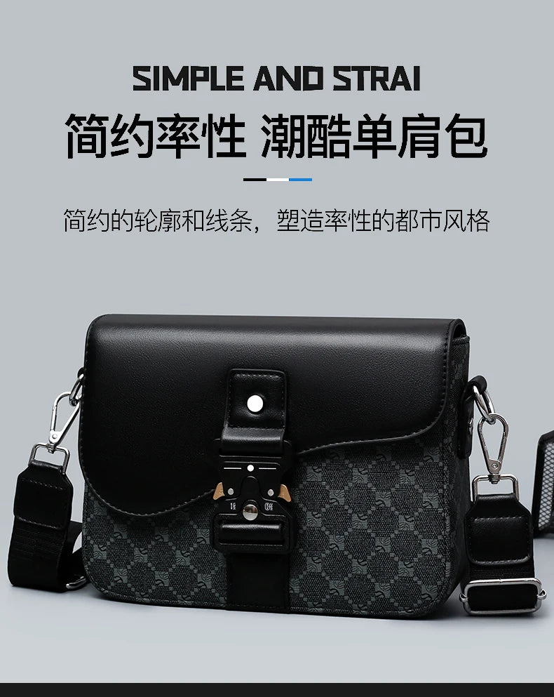 Men's Jacquard Crossbody Bag with Waterproof Finish