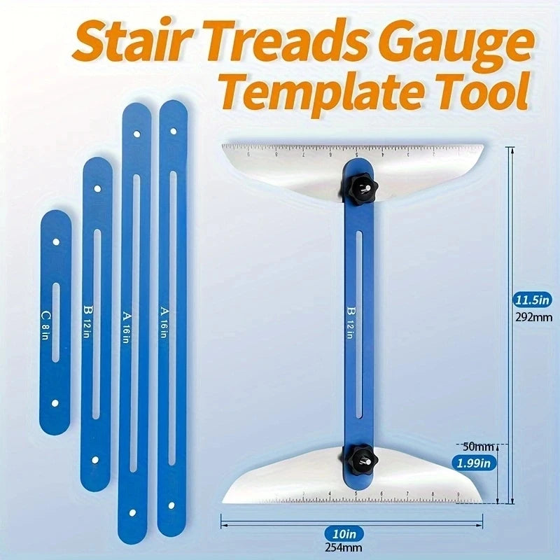 Adjustable Metal Stair Tread Gauge for Accurate Layout & Cutting