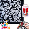 Reusable Fleece Coloring Blanket with 24 Washable Markers