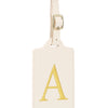 Personalized Embroidered Leather Luggage Tag with Letter Initial