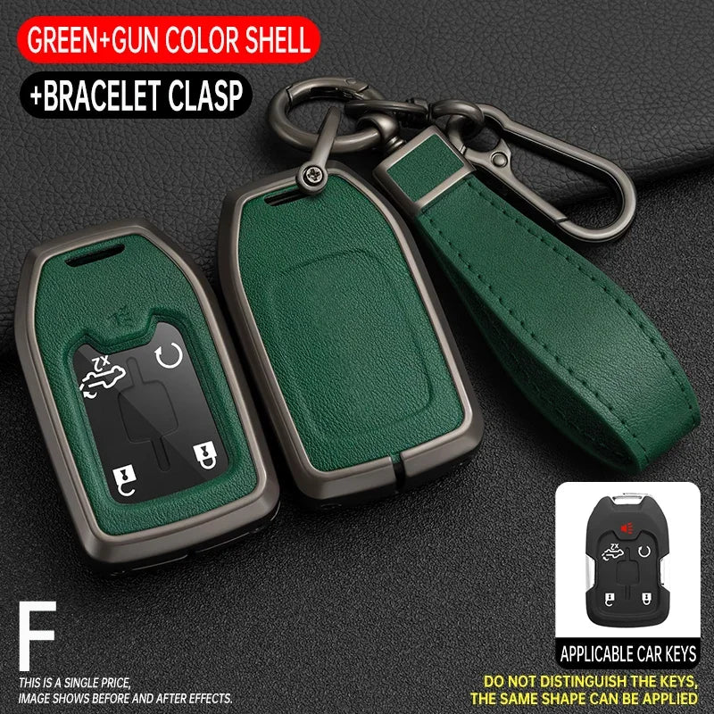 Green and gun color shell bracelet clasp key fob cover for car keys