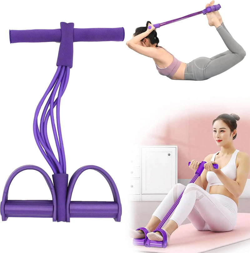 6-Tube Resistance Band Pedal Puller for Full-Body Fitness