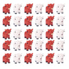 A set of adorable resin Highland cow figurines in various shades of red and white.